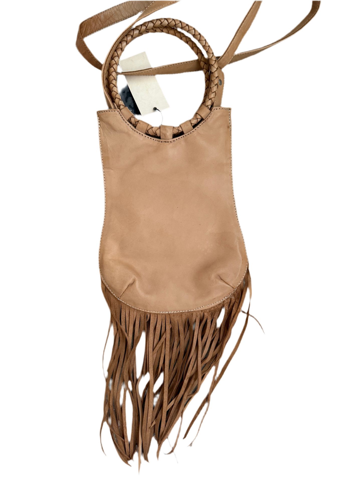 IMPERFECT SAMPLE Long Fringe Woven Purse in Sand