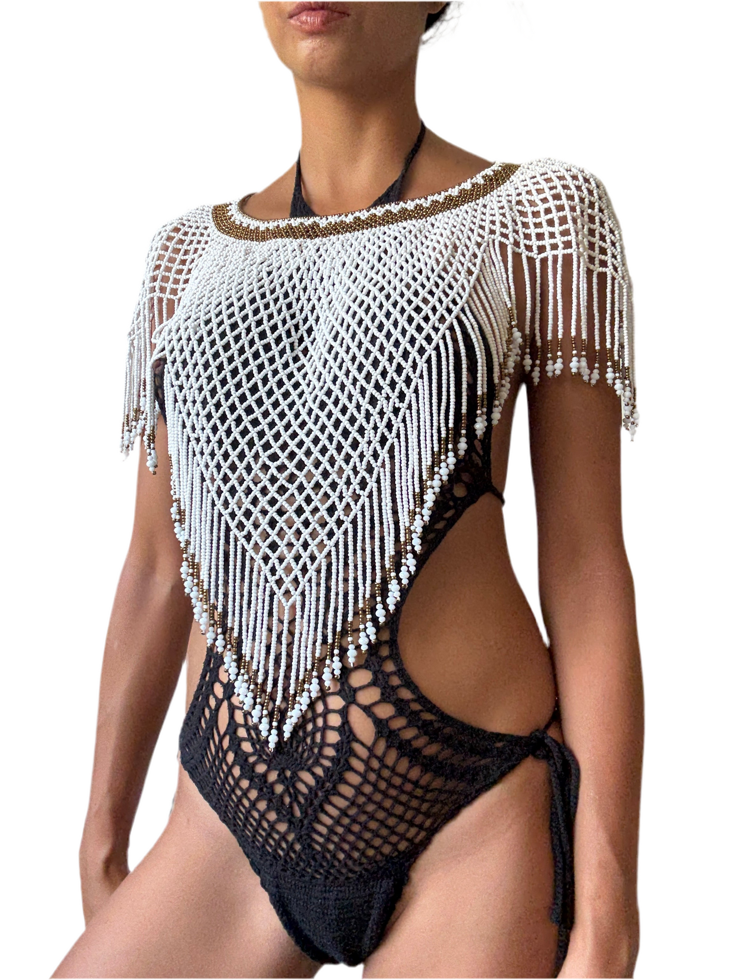 Aya Beaded Top in Bright White