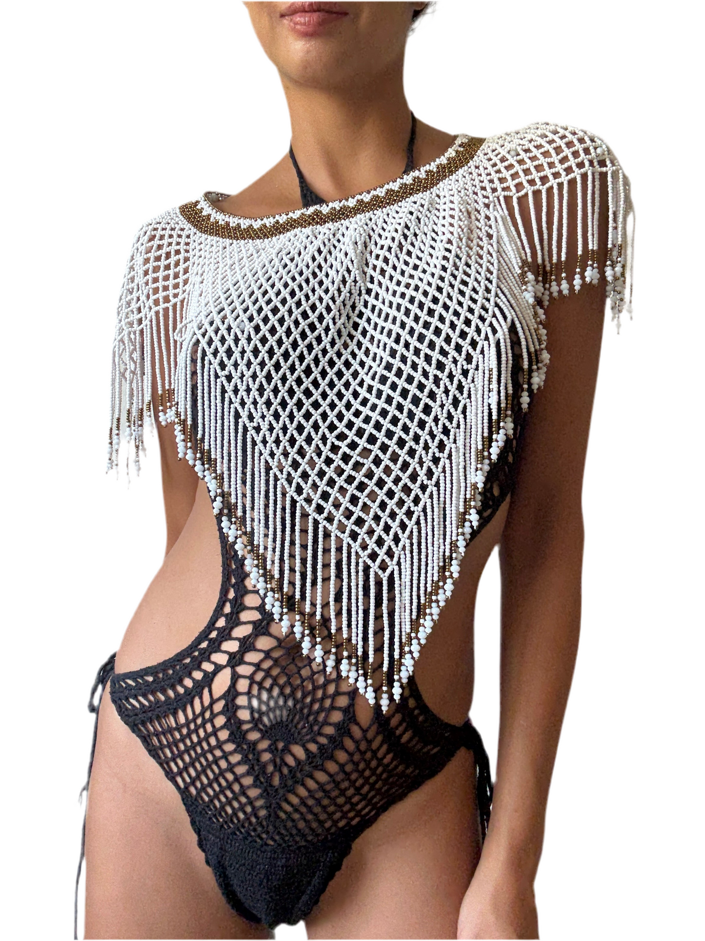 Aya Beaded Top in Bright White