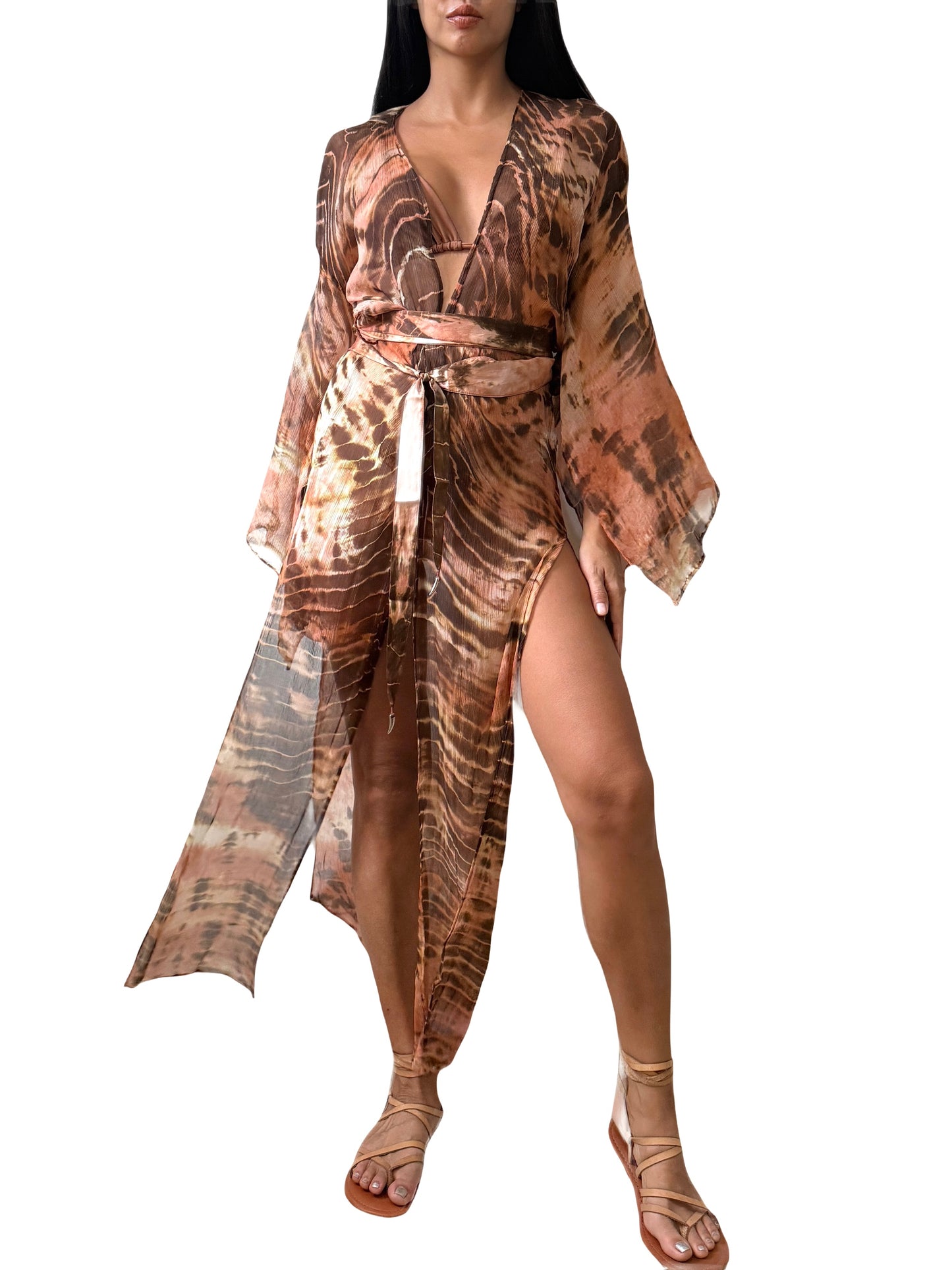 Long Kimono in Rose Rust