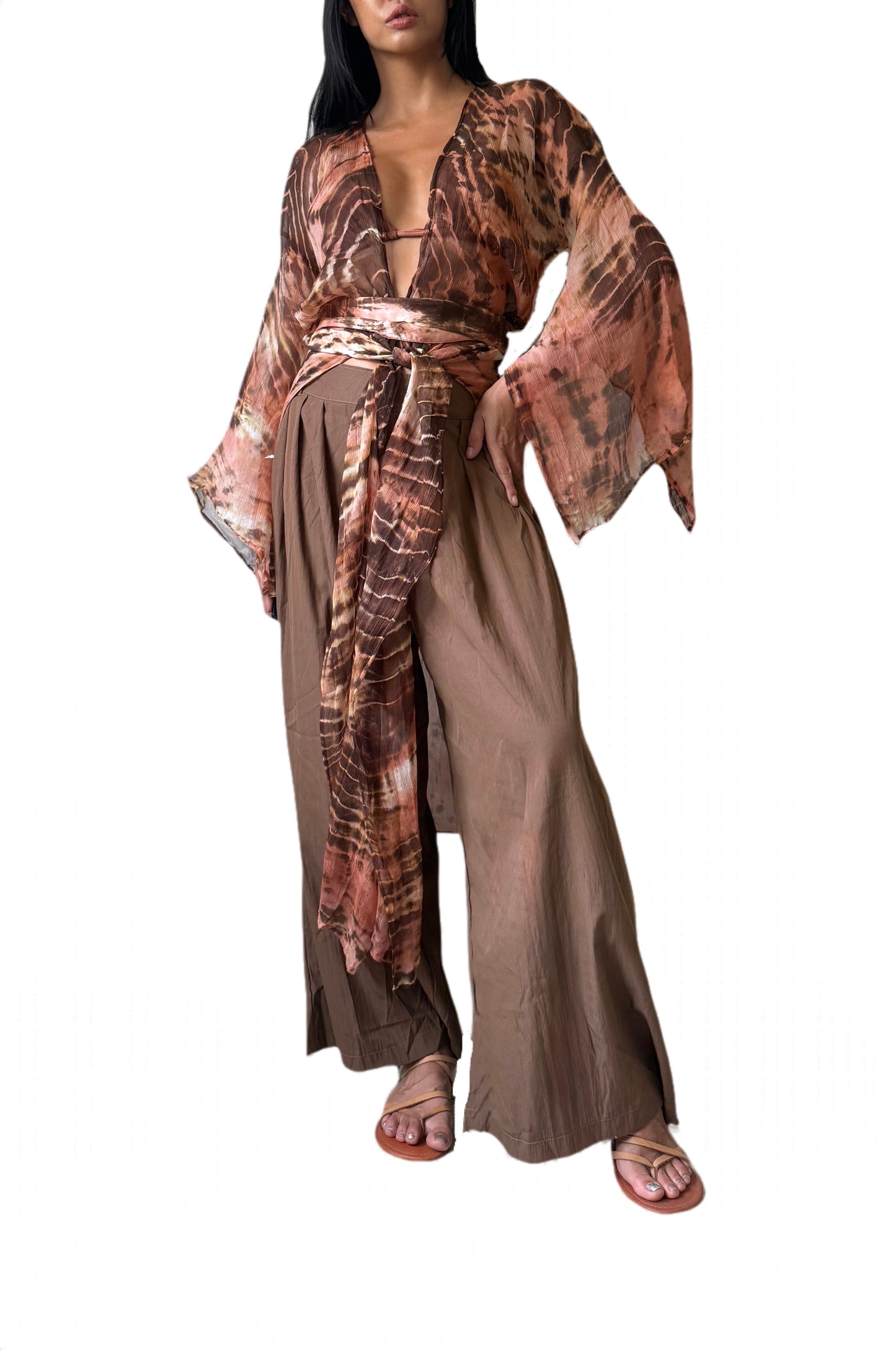 Long Kimono in Rose Rust