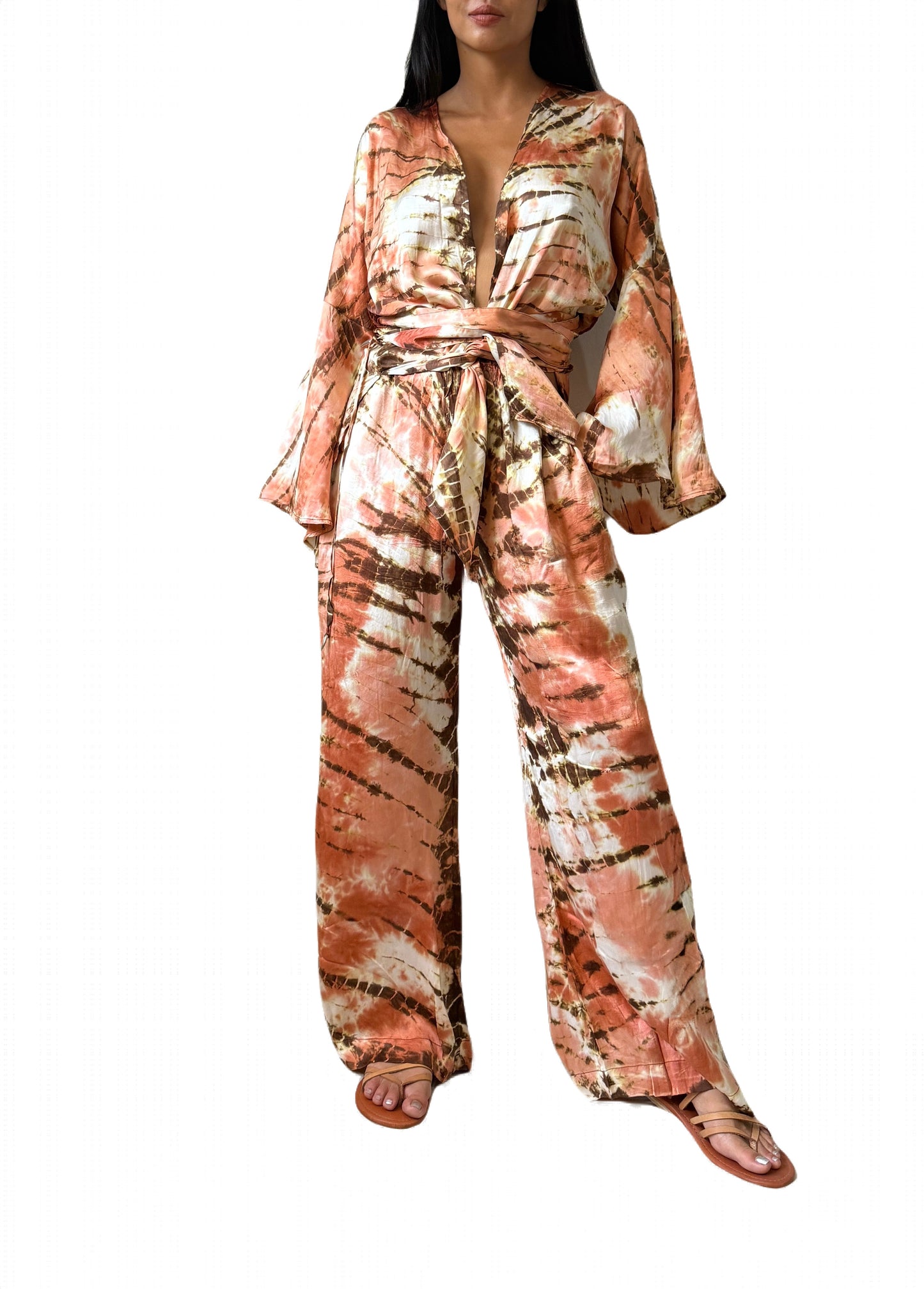 Mar Silk Pants Set in Rose Rust