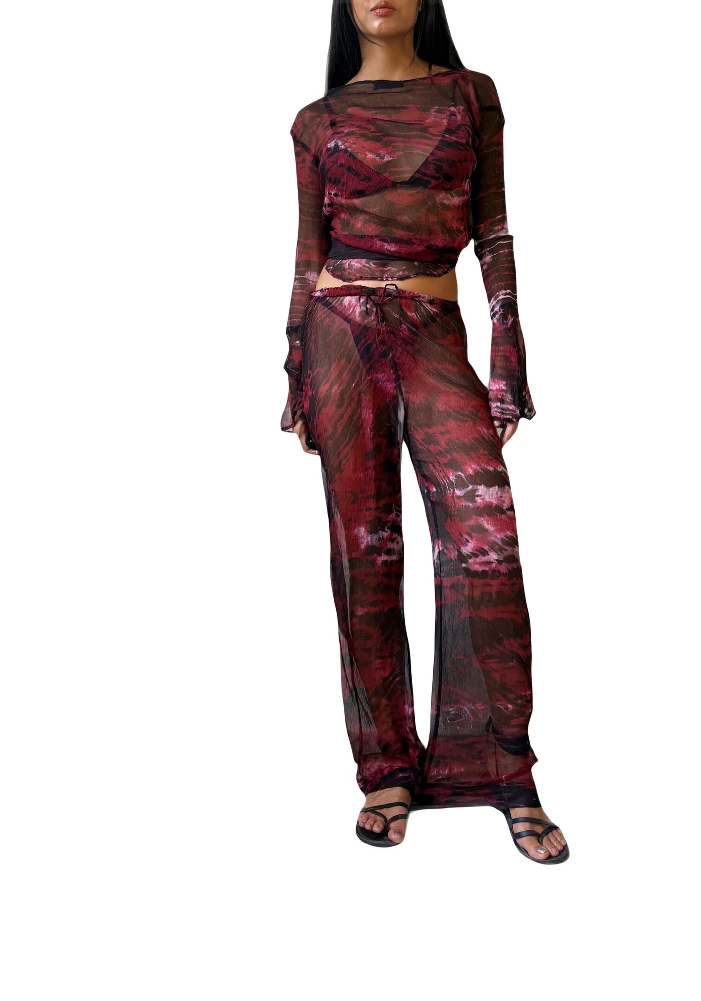 Clo Pants Set in Maroon