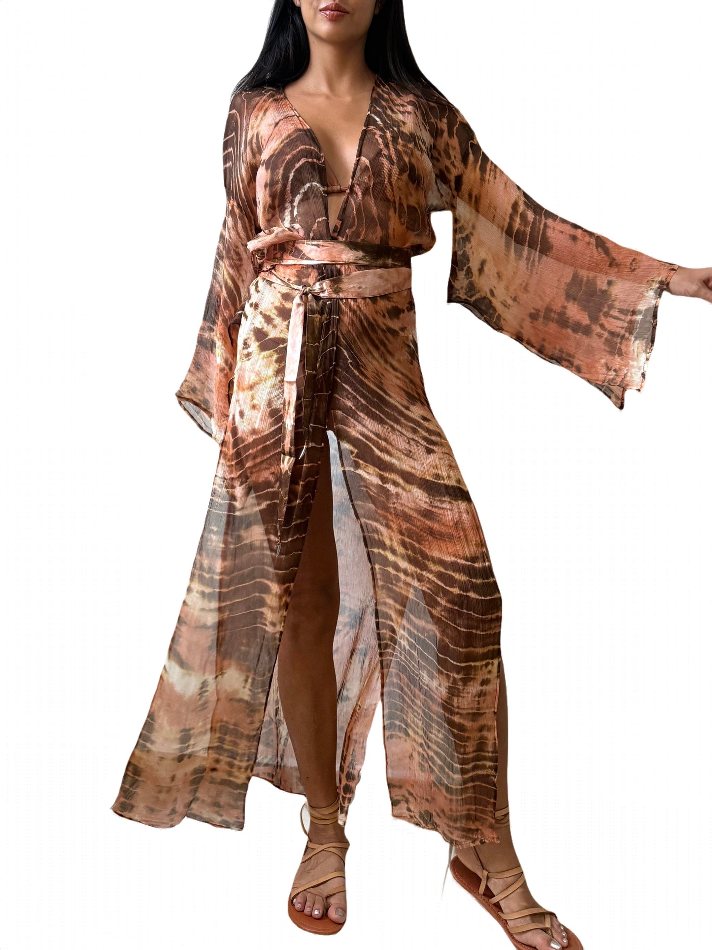 Long Kimono in Rose Rust
