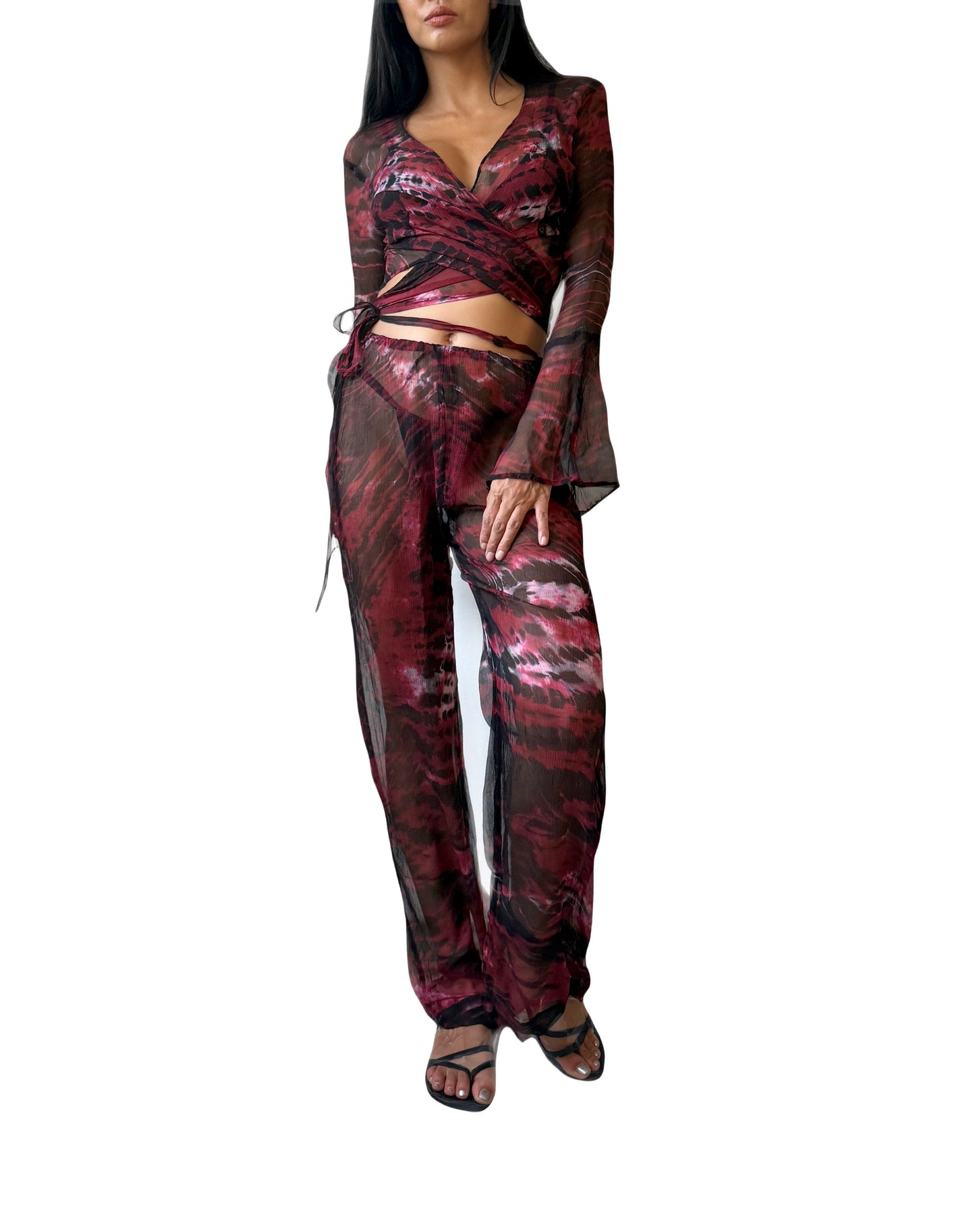 Clo Pants Set in Maroon