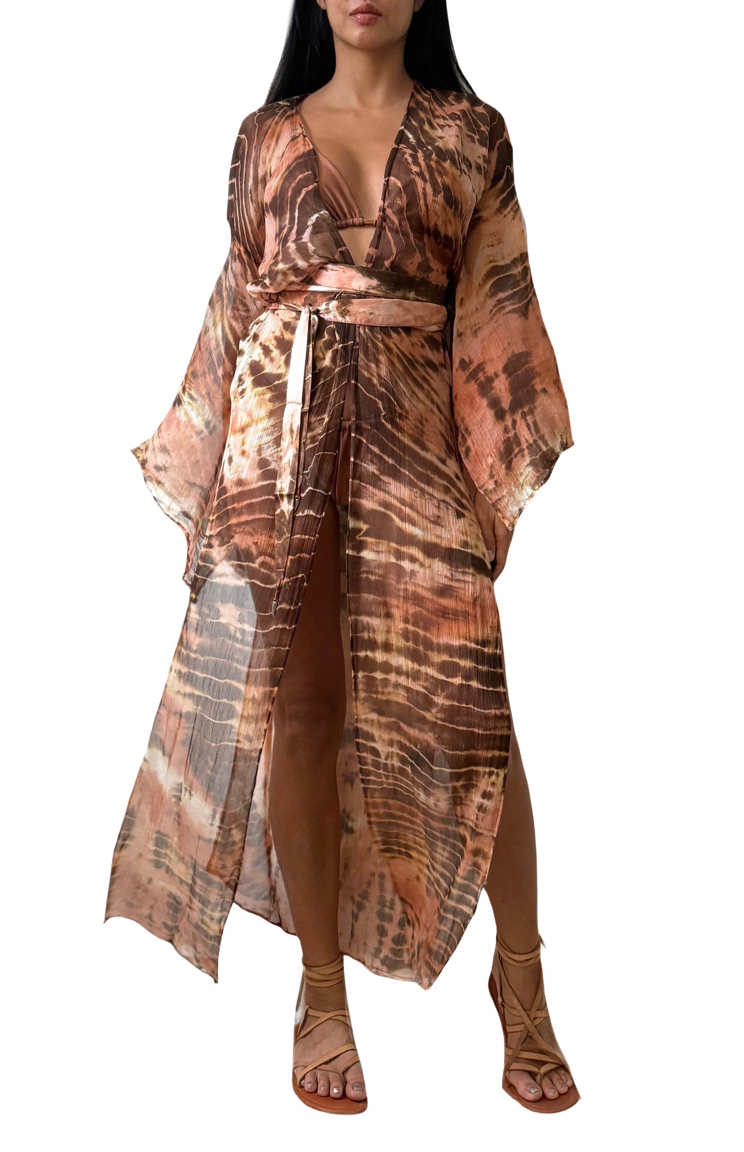 Long Kimono in Rose Rust