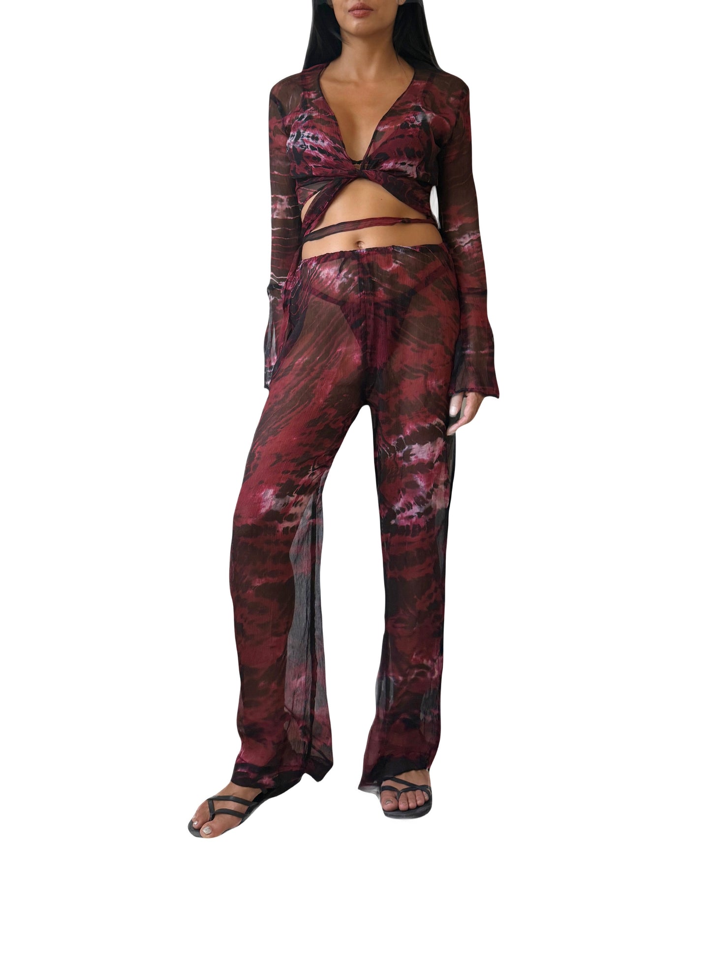 Clo Pants Set in Maroon