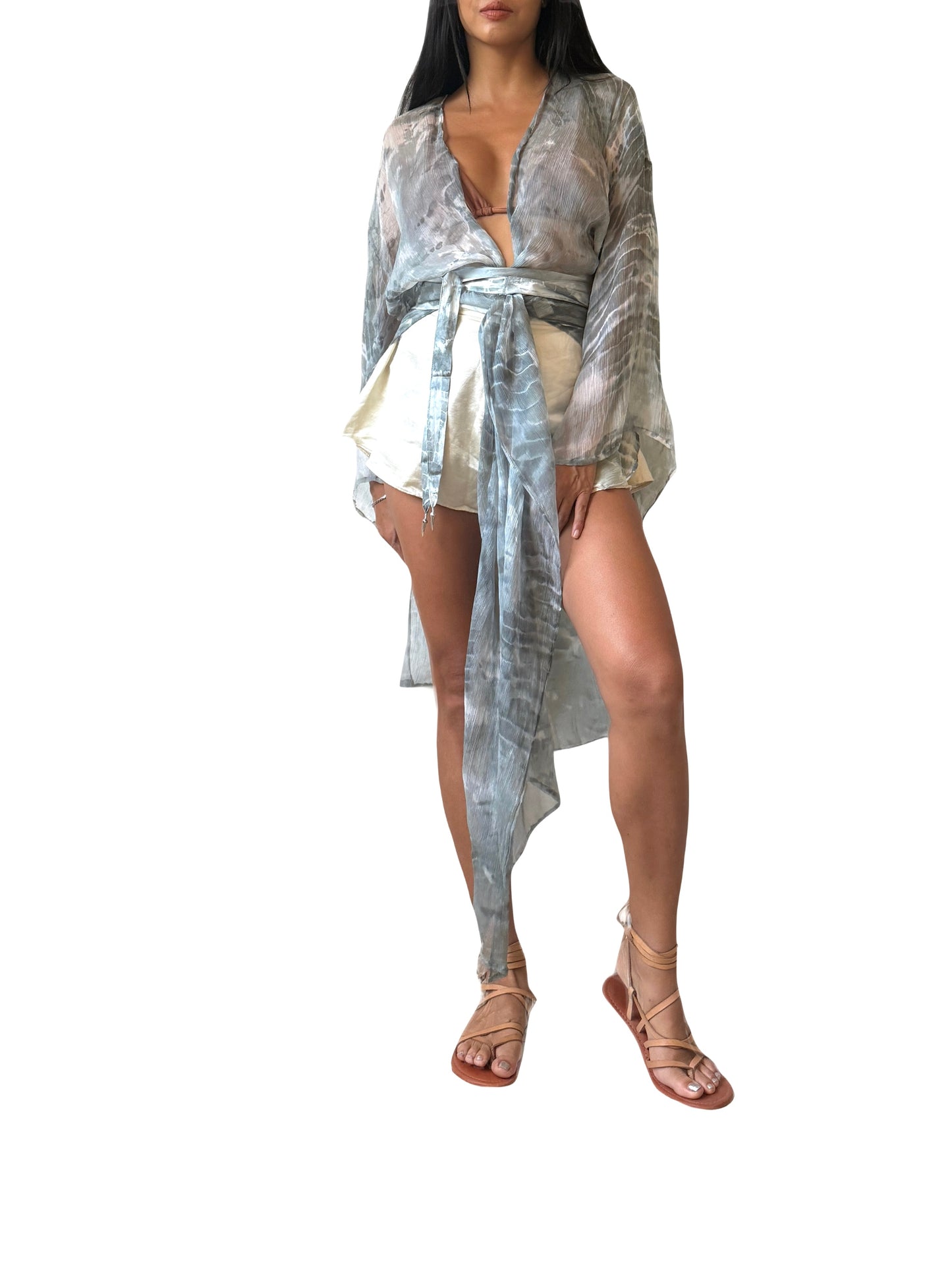 Long Kimono in Storm Grey