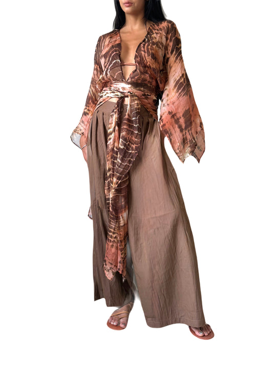 Long Kimono in Rose Rust