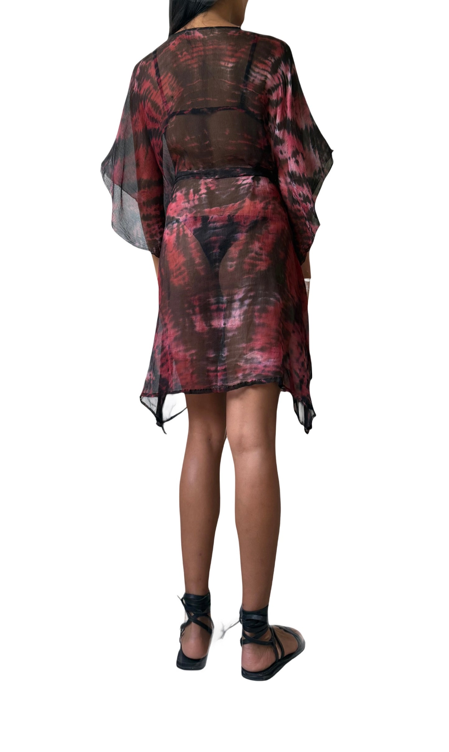 Azure Kaftan Dress in Maroon