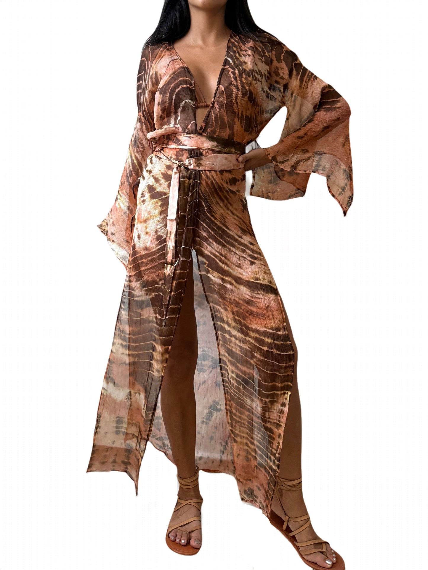 Long Kimono in Rose Rust