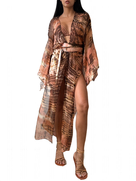 Long Kimono in Rose Rust