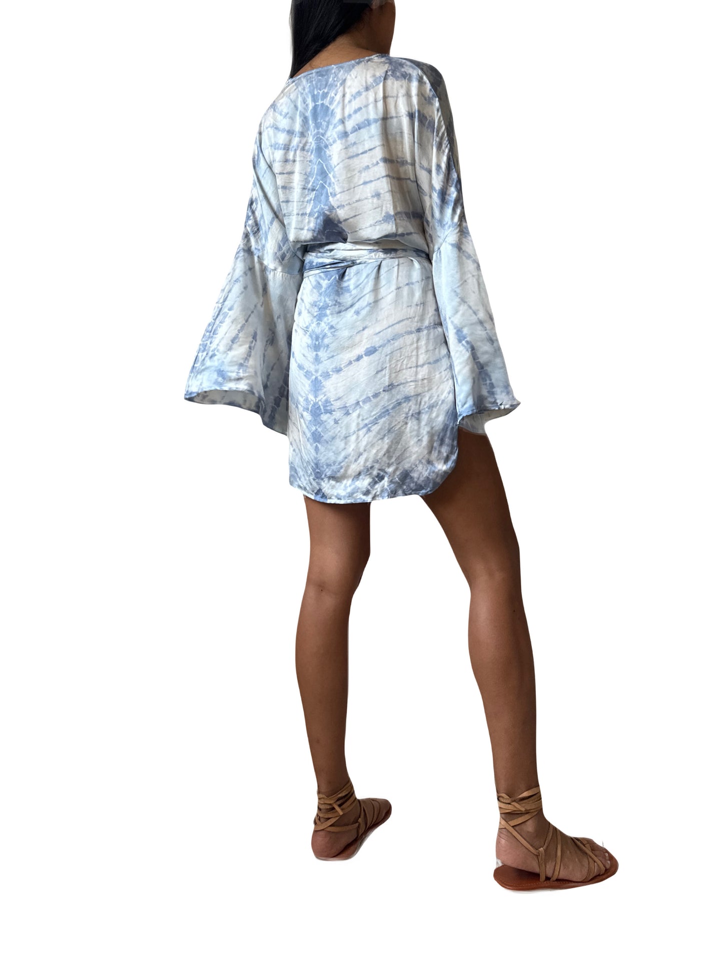 Mar Silk Shorts Set in Sky Blue