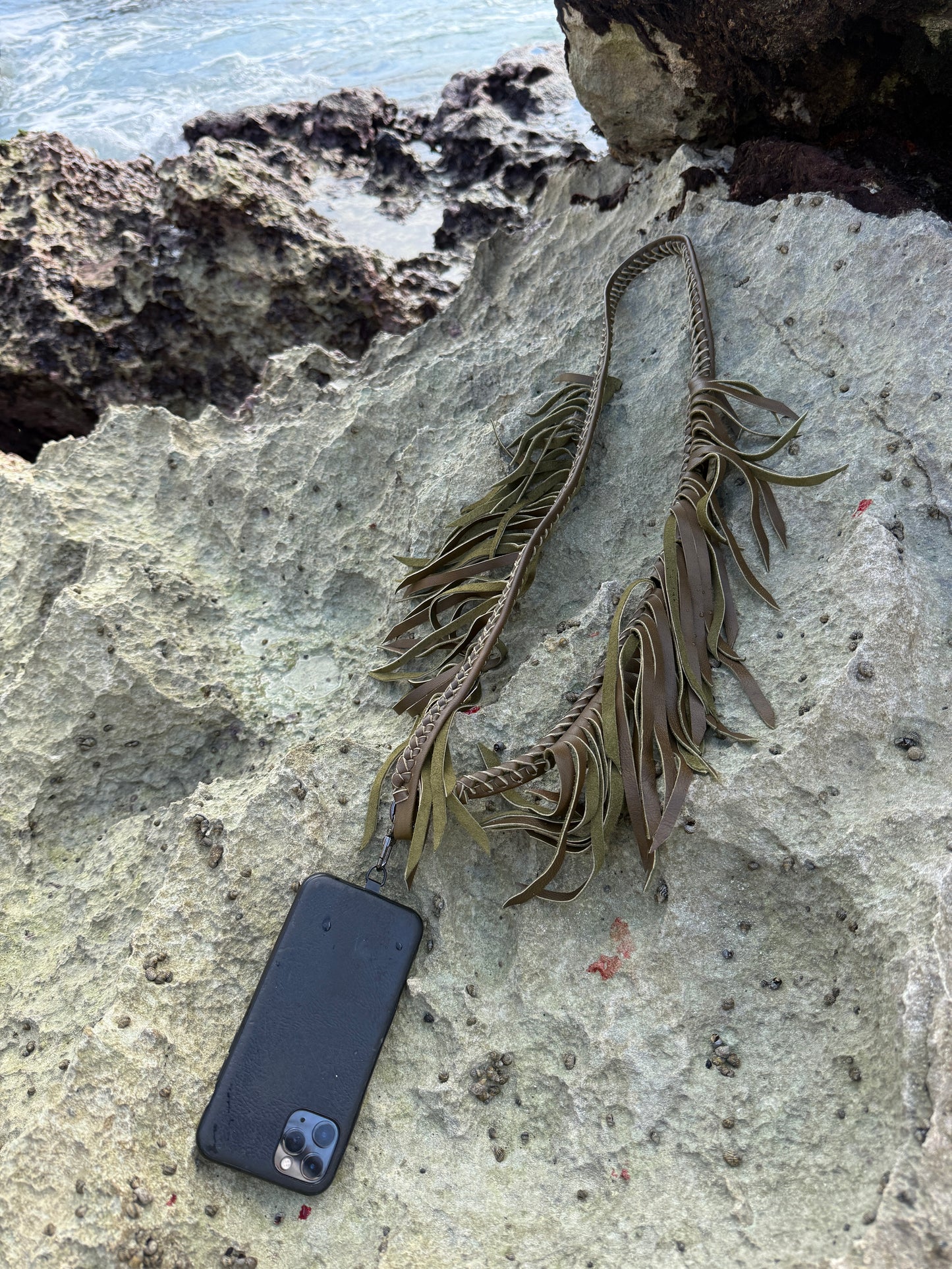 Fringe Leather Phone Strap Necklace