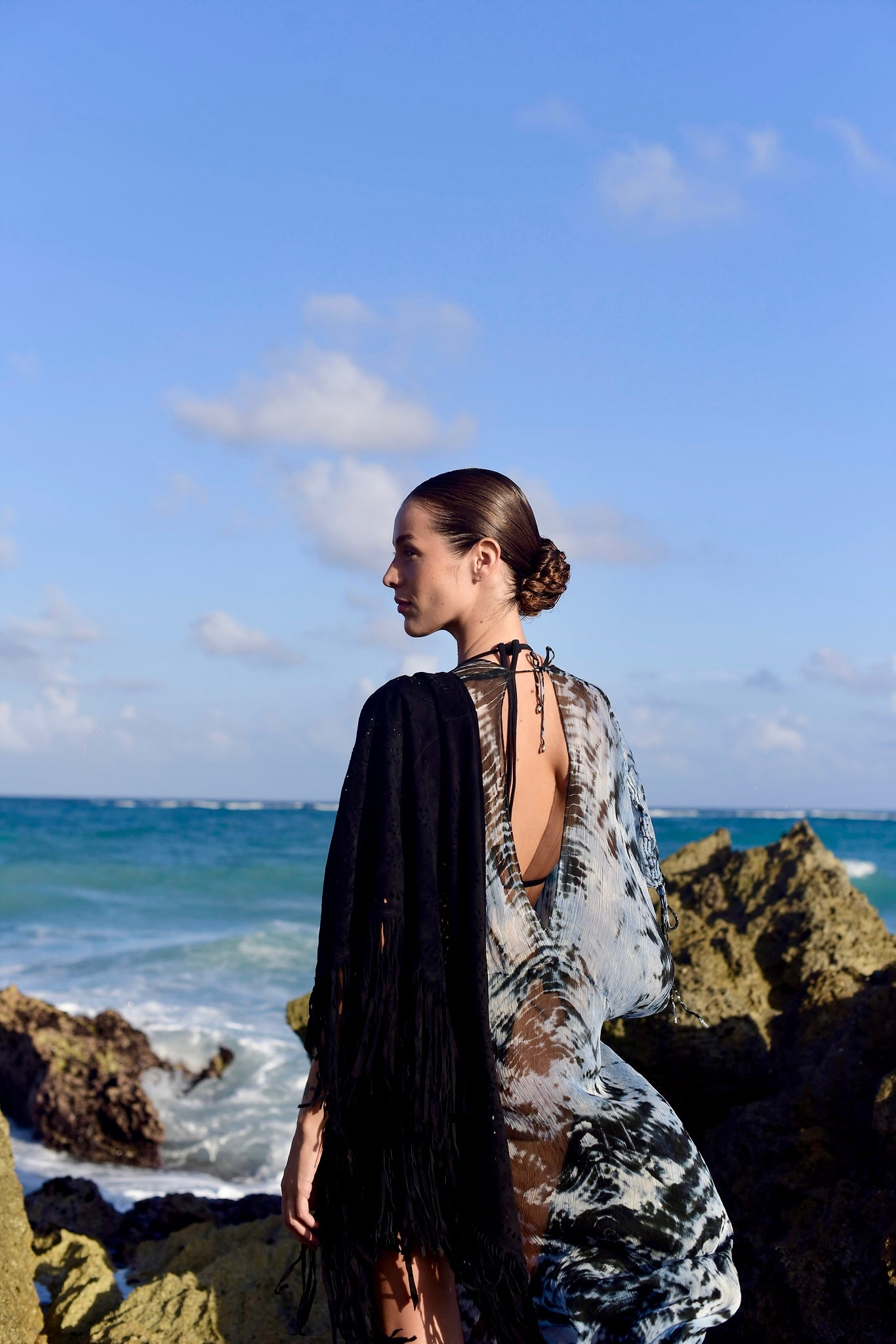 Celeste Kaftan in Ocean Blue