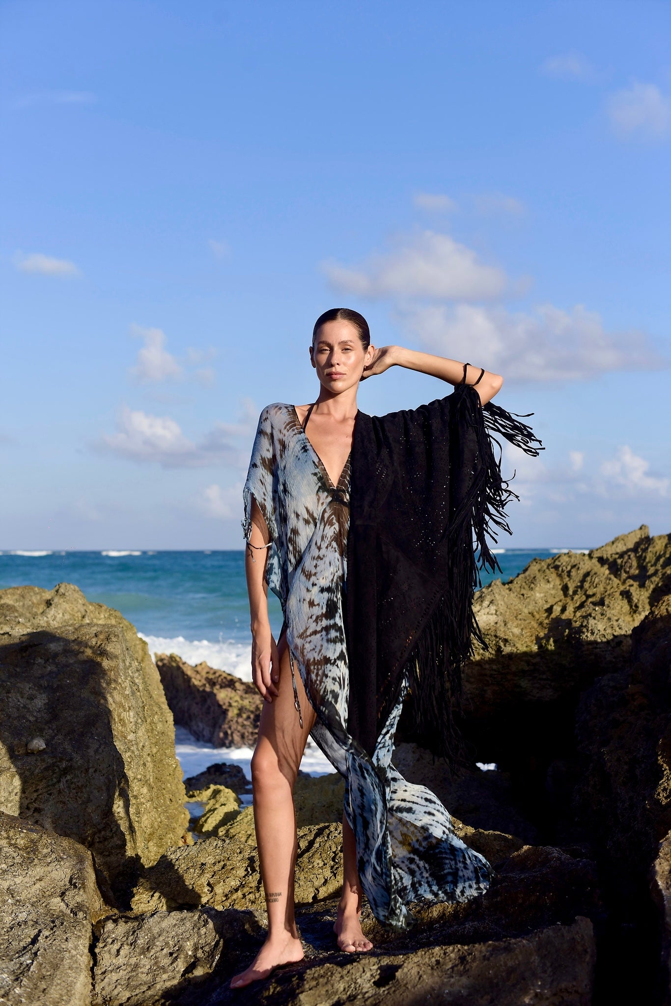 Celeste Kaftan in Ocean Blue
