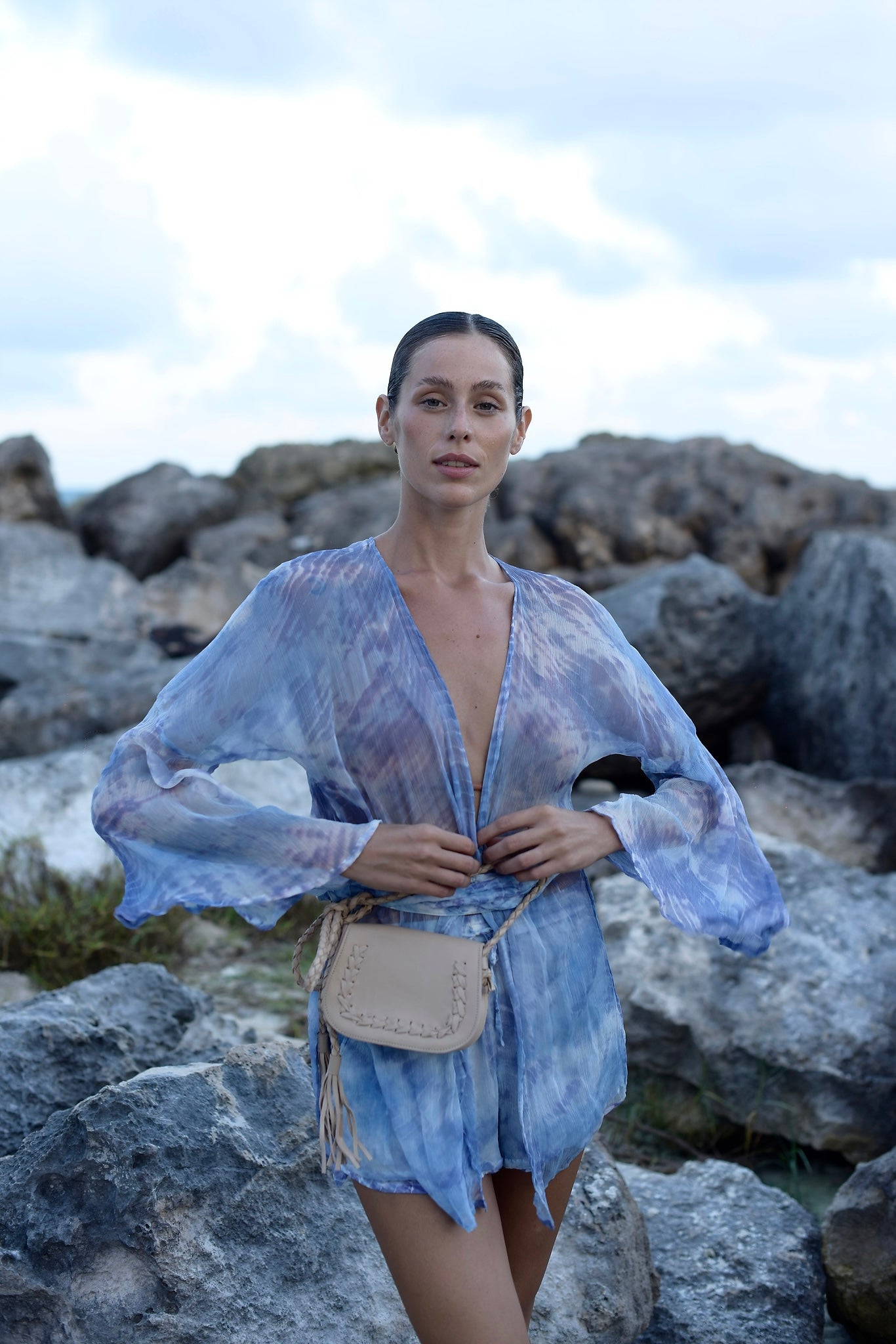 Hera Chiffon Set in Sky Blue