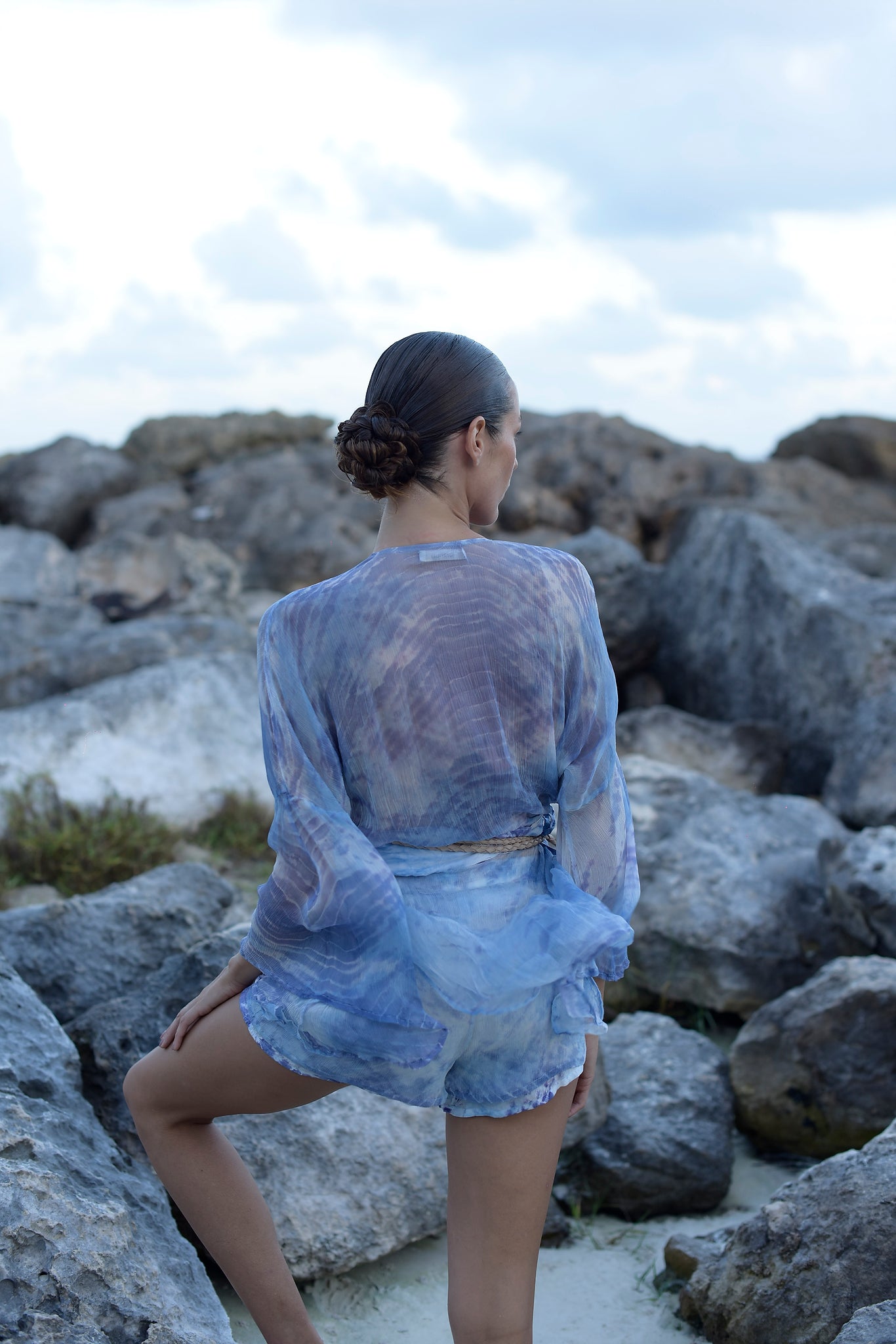 Hera Chiffon Set in Storm Grey