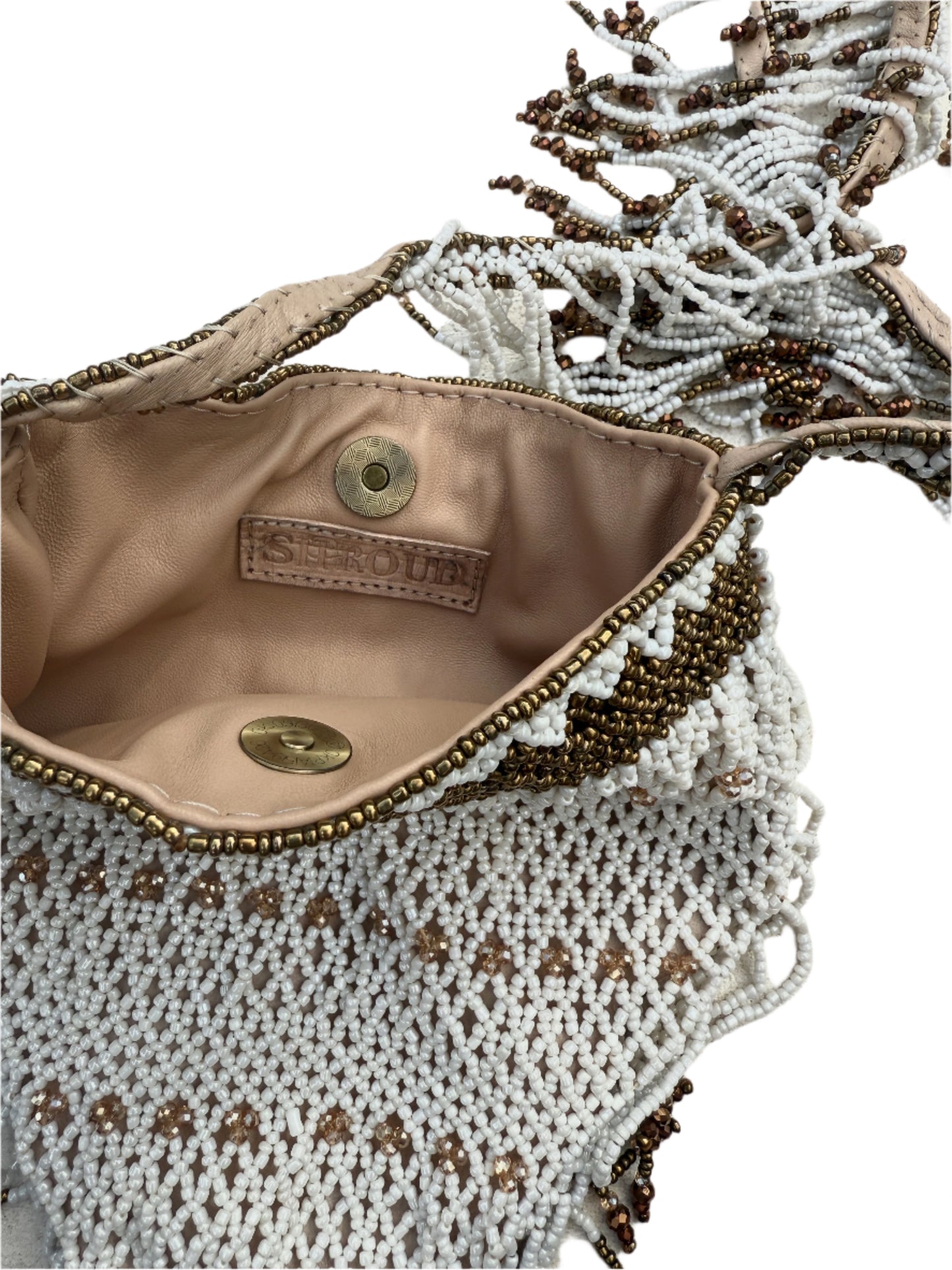 Caye Beaded Bag - Pearl White