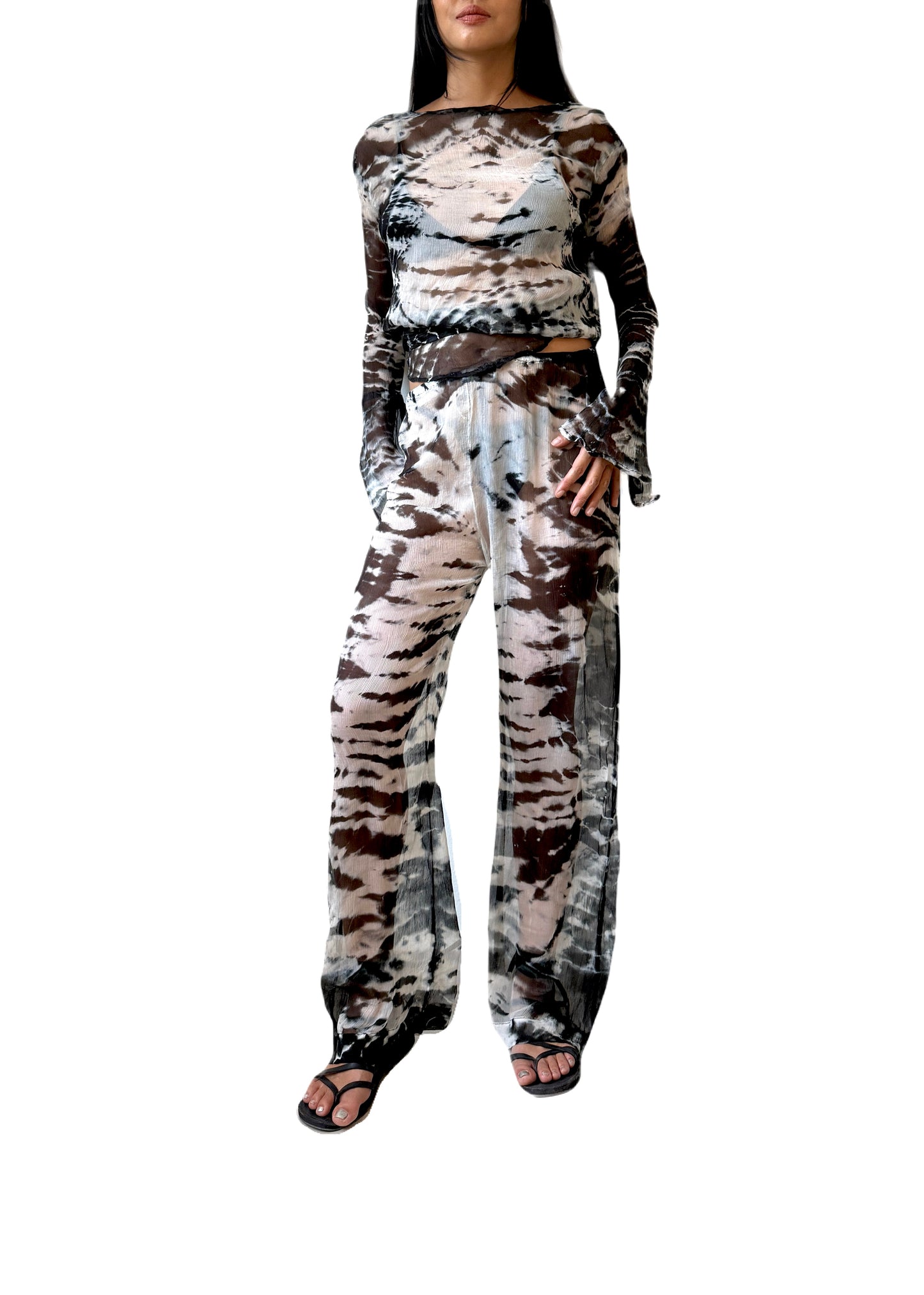 Clo Pants Set in Black/White