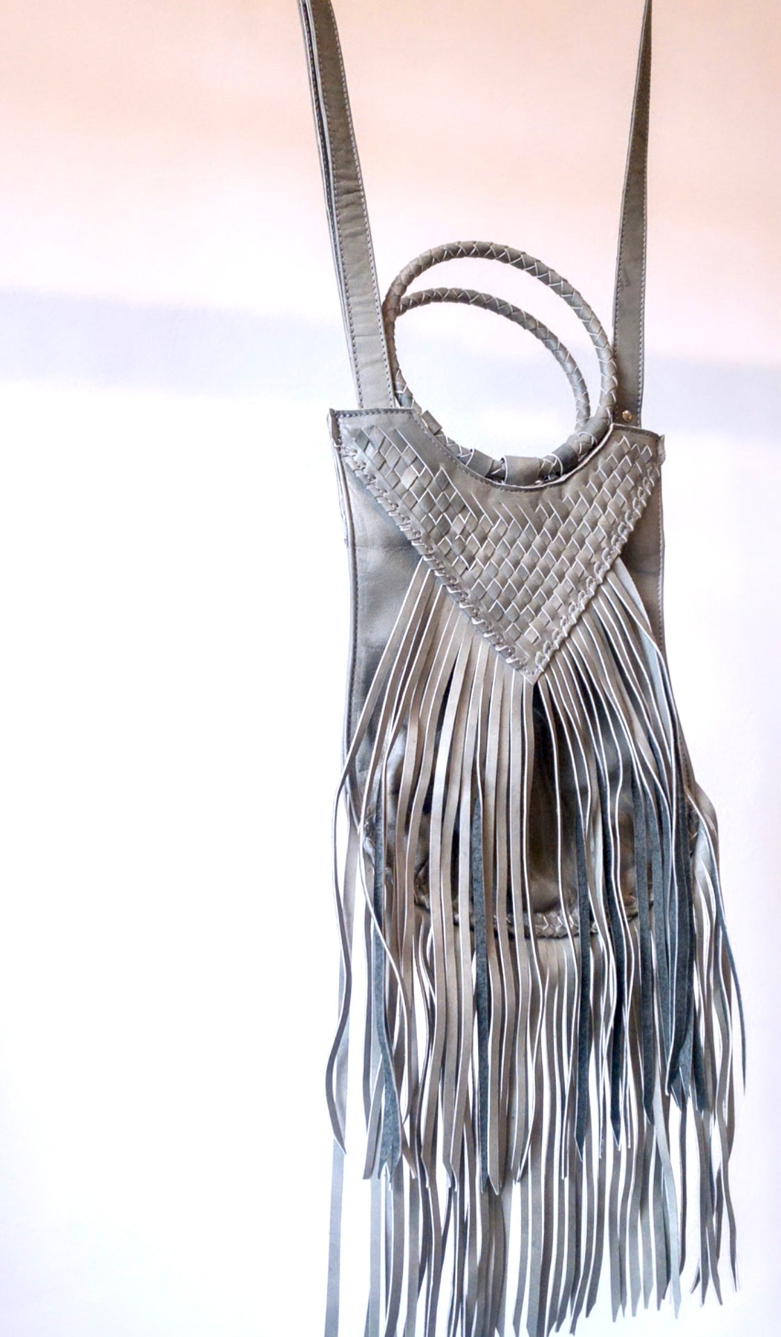 Fringe Woven Purse in Black