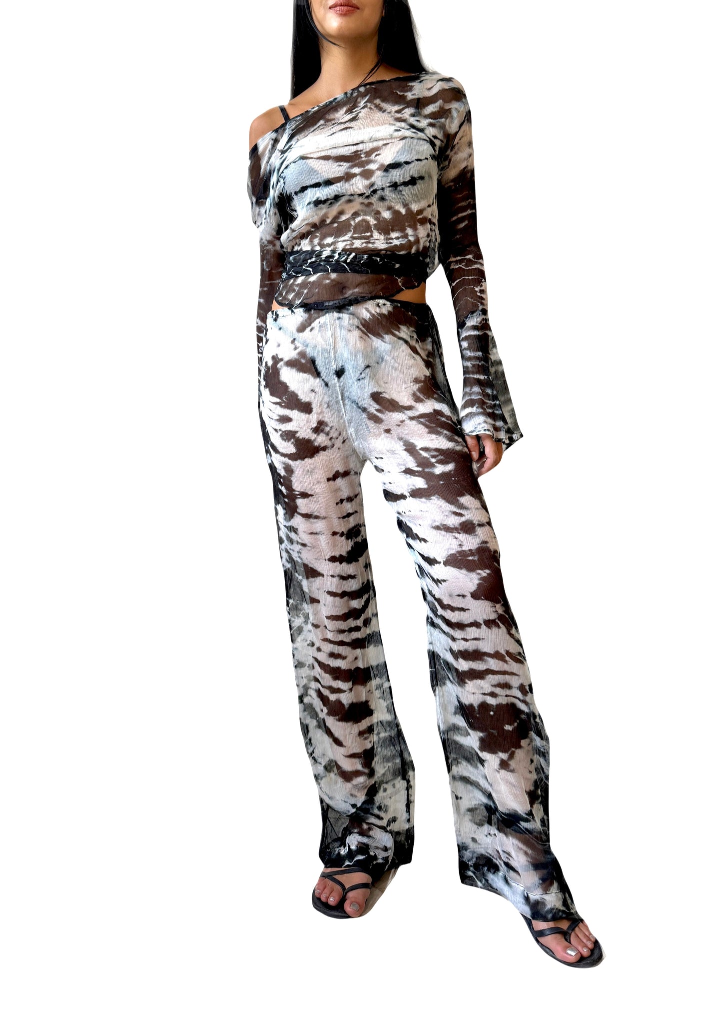 Clo Pants Set in Black/White