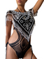 Aya Beaded Top in Black/White