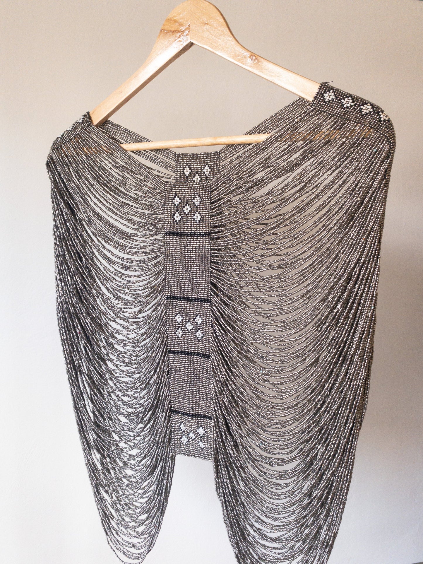 Long Silver Beaded Top