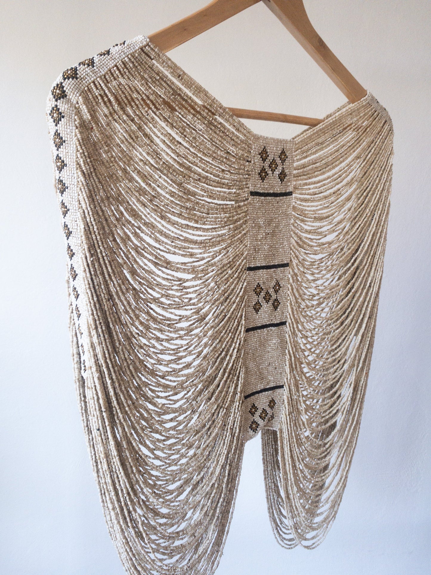 Long Natural Beaded Top