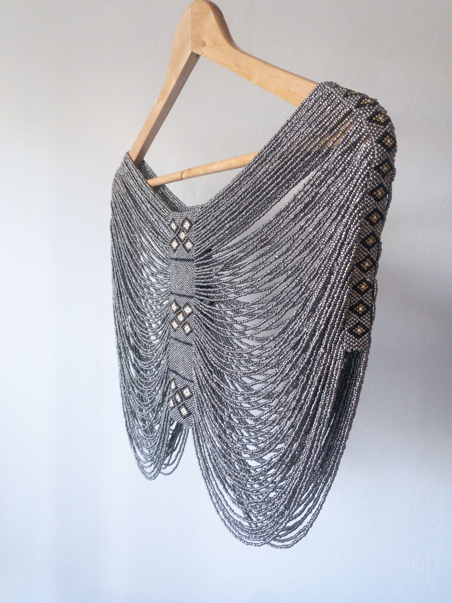 Short Silver Beaded Top