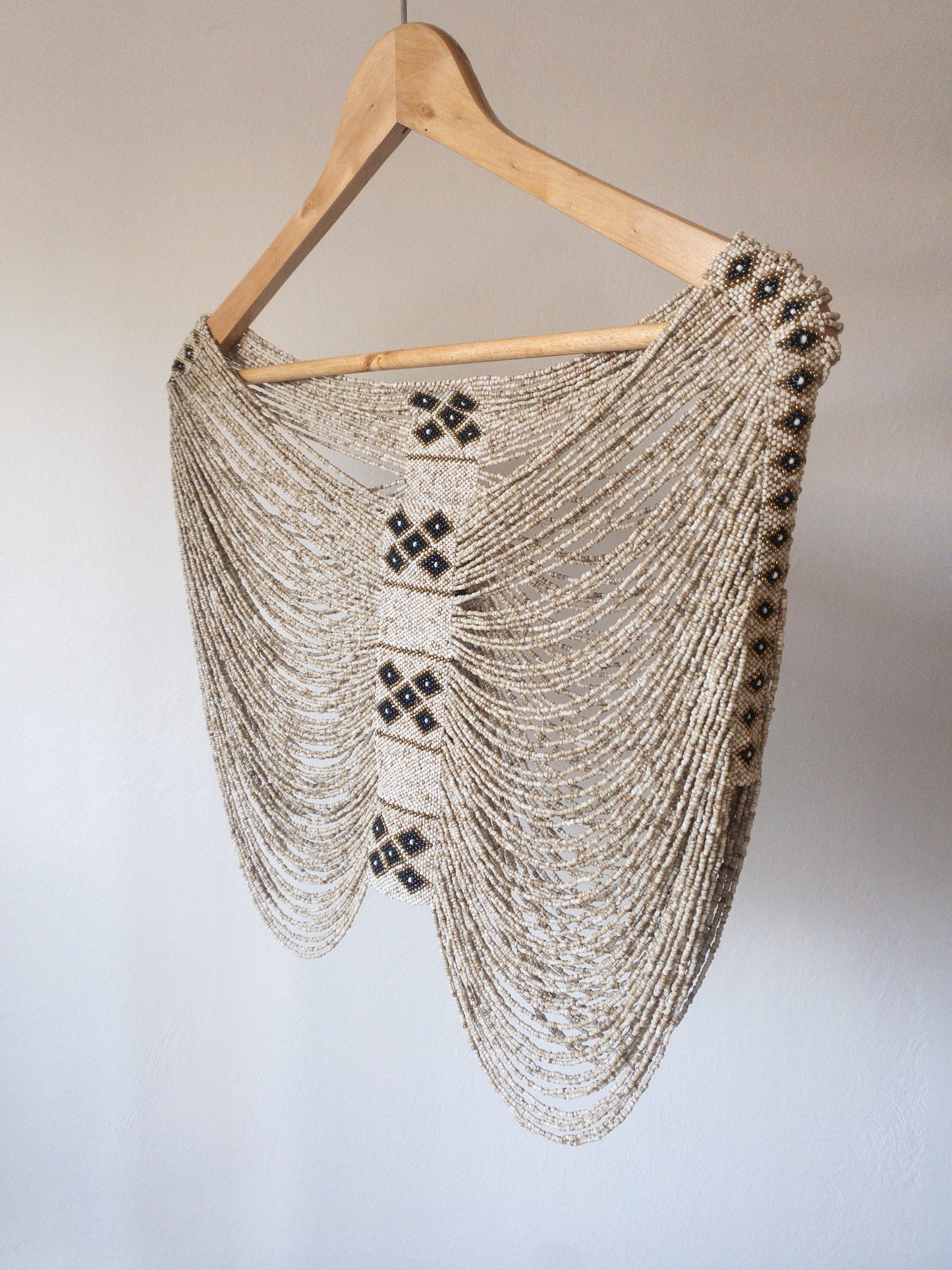 Short Natural Beaded Top