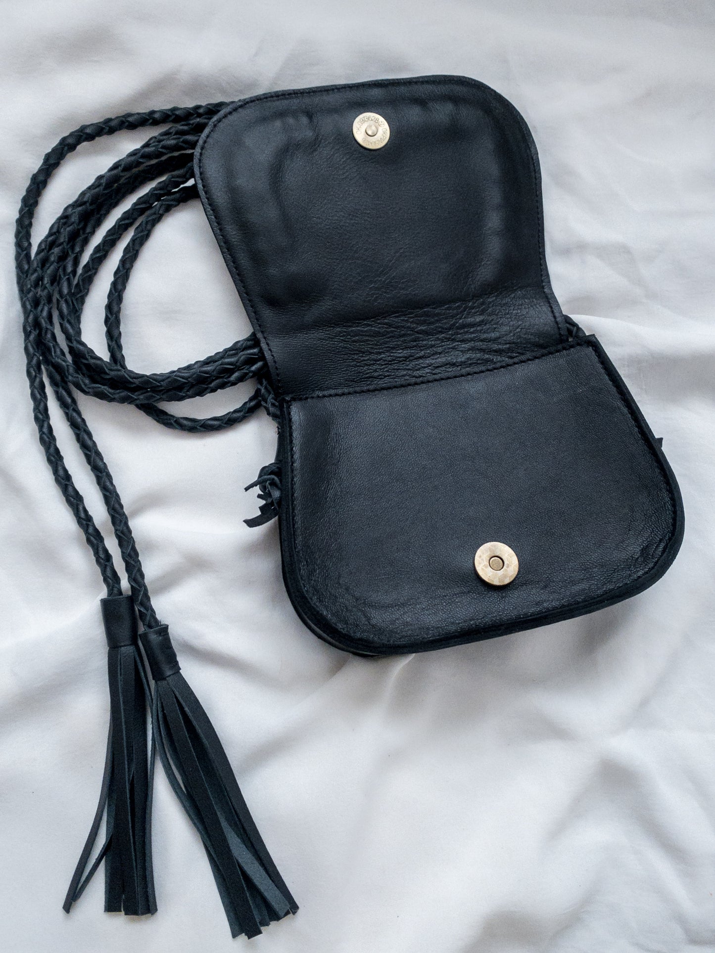 Black Sparrow Skull Braided Belt Bag