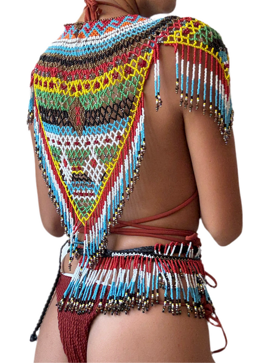 Aya Beaded Top in Rainbow