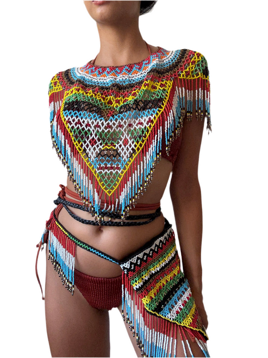 Caye Beaded Bag - Rainbow