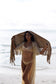 Suede Fringe Shawl in Sand