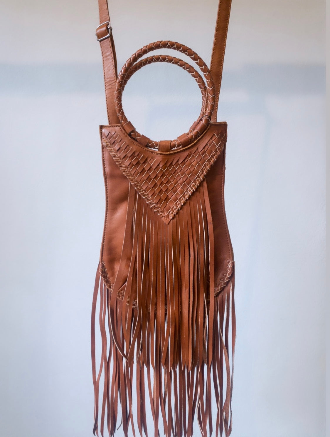 Fringe Woven Purse in Black