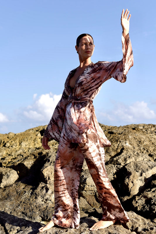 Mar Silk Pants Set in Rose Rust