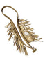 Beige leather fringe bag on a white background