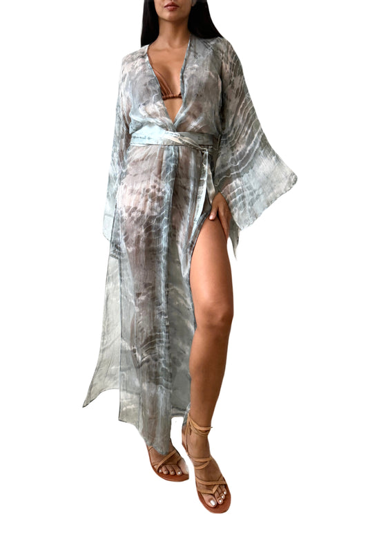 Long Kimono in Storm Grey