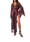 Long Kimono in Maroon Red