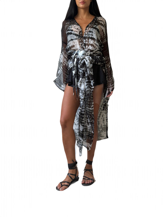 Long Kimono in Black/White