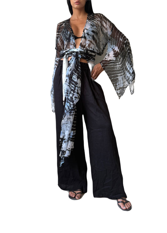 Long Kimono in Ocean Blue