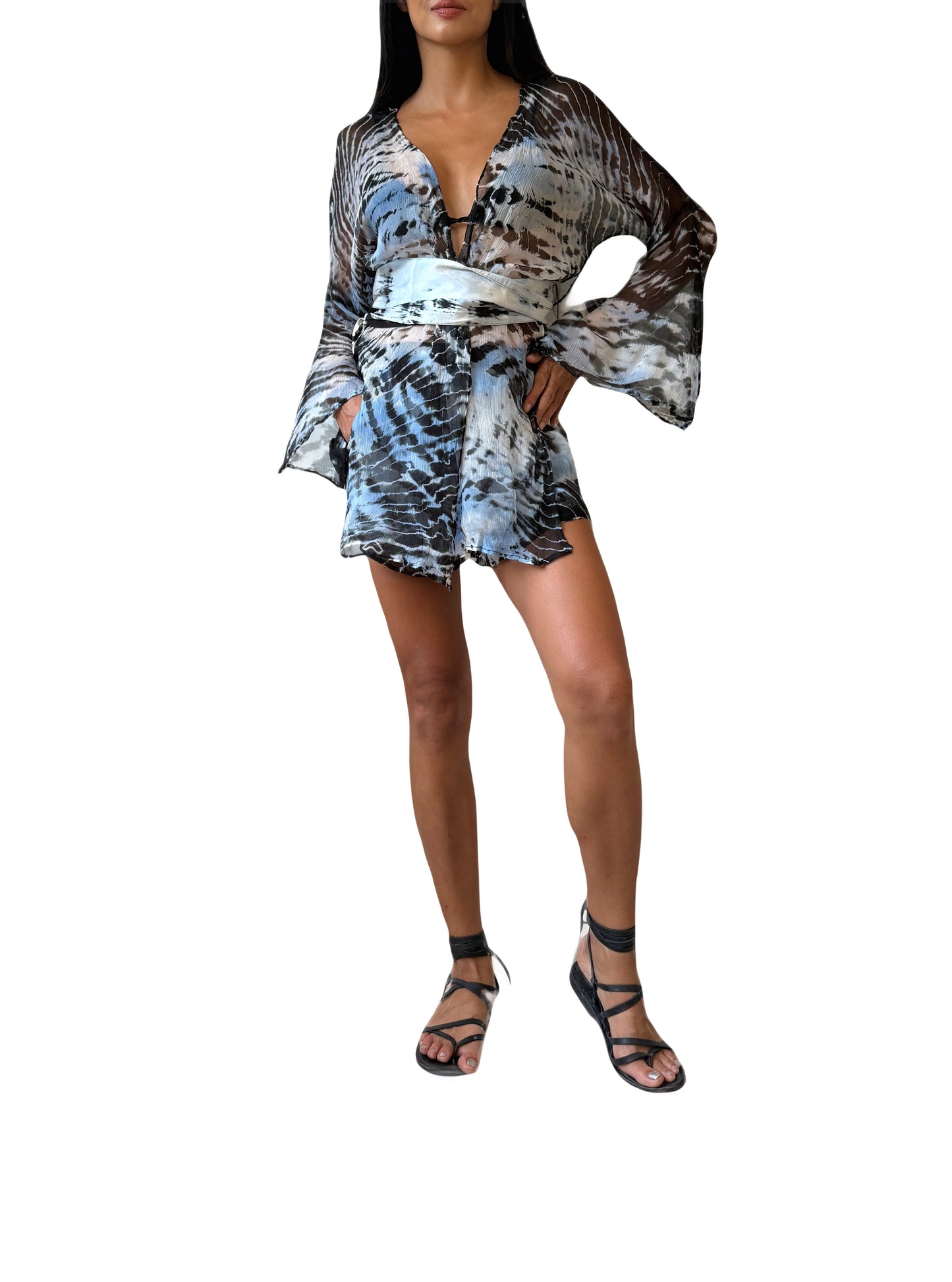Hera Chiffon Set in Ocean Blue