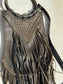 IMPERFECT SAMPLE Fringe Woven Purse in Black