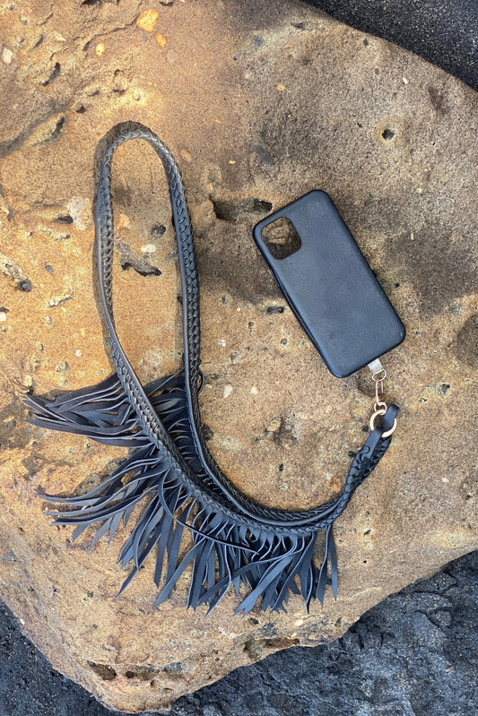 Fringe Leather Phone Strap - many colors