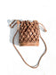 Mini Leather Net Bag in Camel