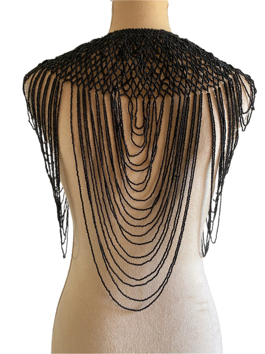 Black Beaded Cape Body Piece