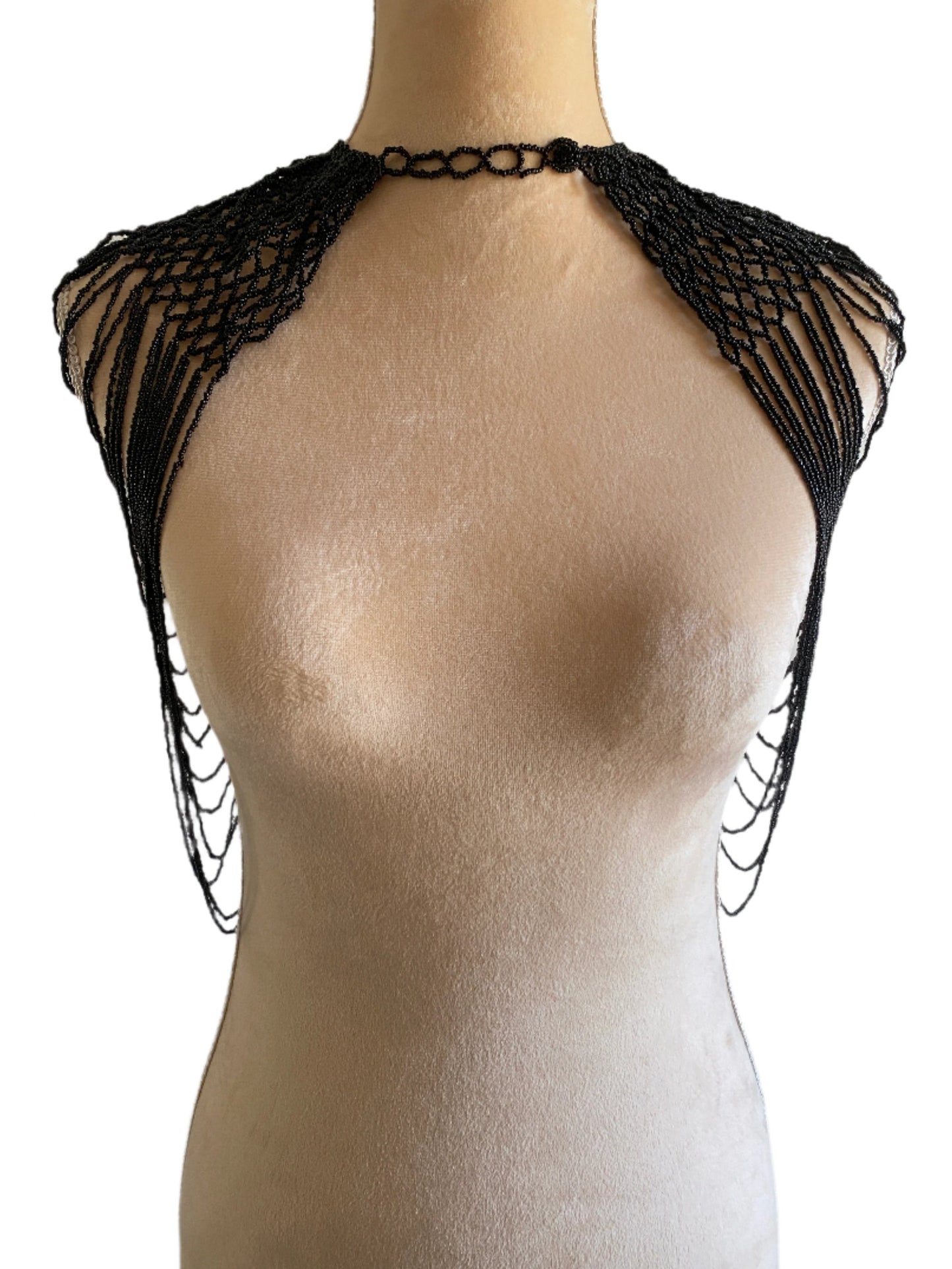 Black Beaded Cape Body Piece