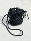 Mini Leather Net Bag in Black