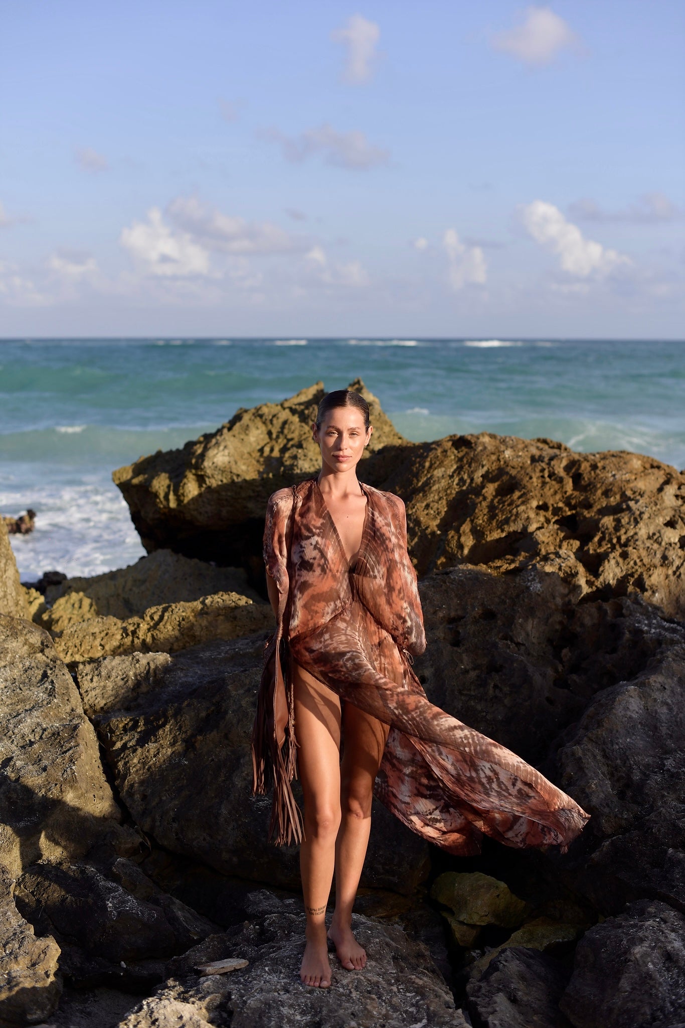 Celeste Kaftan in Rose Rust